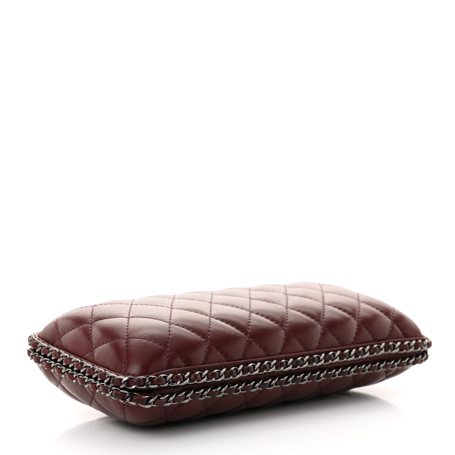 Chanel Lambskin Quilted Chain Around Clutch Red 4 of 11