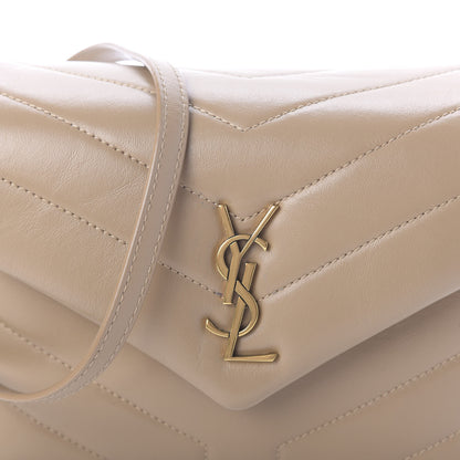 Saint Laurent Calfskin Y Quilted Monogram Toy Loulou Crossbody Bag Dark Beige 9 of 11