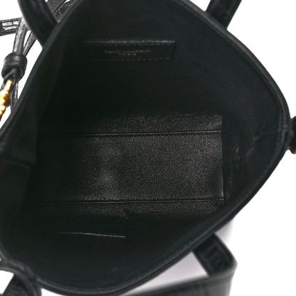 Saint Laurent Calfskin Crocodile Embossed Paris Mini Toy Shopper Tote Black 5 of 12