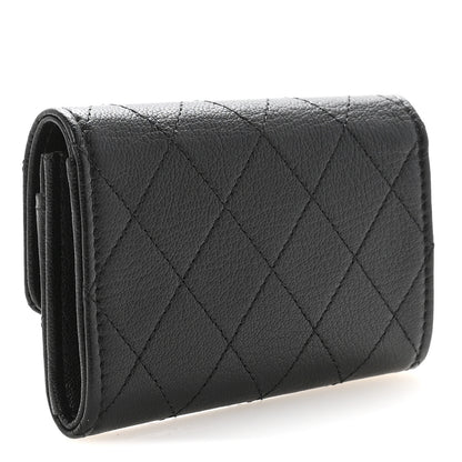 Chanel Goatskin Quilted Flap Card Holder Black 3 of 8