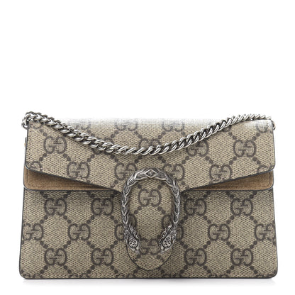 Gucci GG Supreme Monogram Super Mini Dionysus Shoulder Bag Taupe 1 of 11