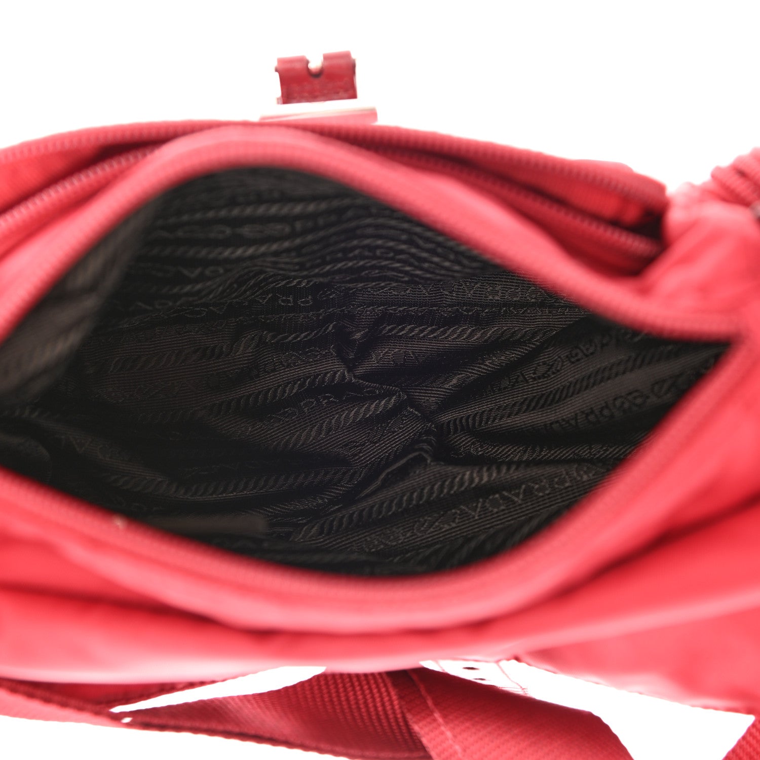 Prada Tessuto Nylon Saffiano Messenger Bag Red 4 of 10