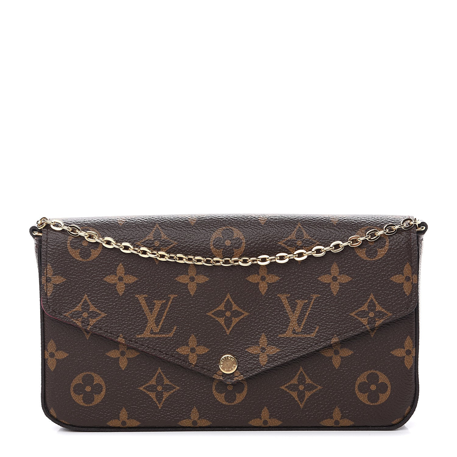 Louis Vuitton Monogram Pochette Felicie Chain Wallet Fuchsia 1 of 10