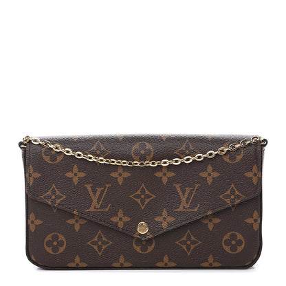Louis Vuitton Monogram Pochette Felicie Chain Wallet Fuchsia 1 of 10