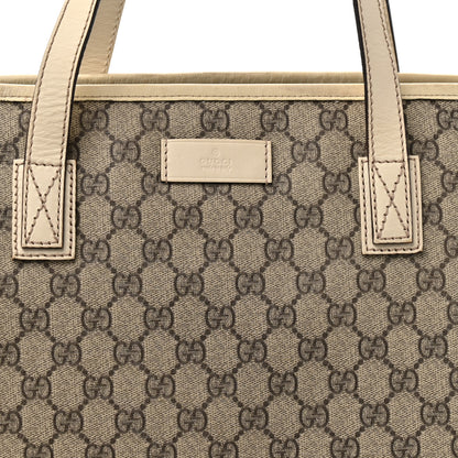 Gucci GG Supreme Monogram Large Zippered Shopping Tote Off White 8 of 17