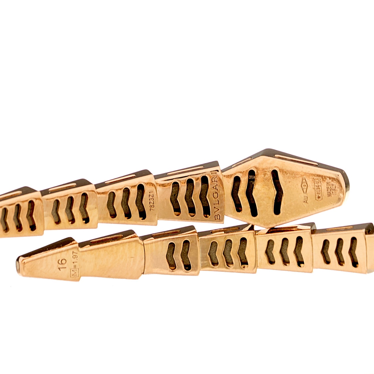 Bulgari 18K Rose Gold Diamond Serpenti Viper Bracelet 3 of 4
