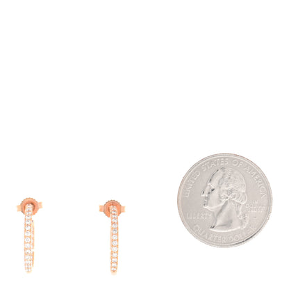 Roberto Coin 18K Rose Gold Diamond .37ctw Inside Out Open Hoop Earrings 2 of 6