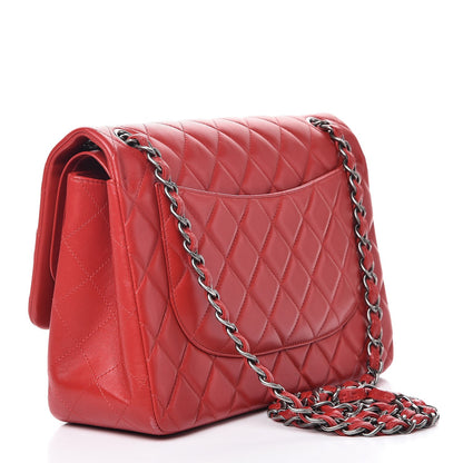 Chanel Lambskin Quilted Jumbo Double Flap Red 3 of 8