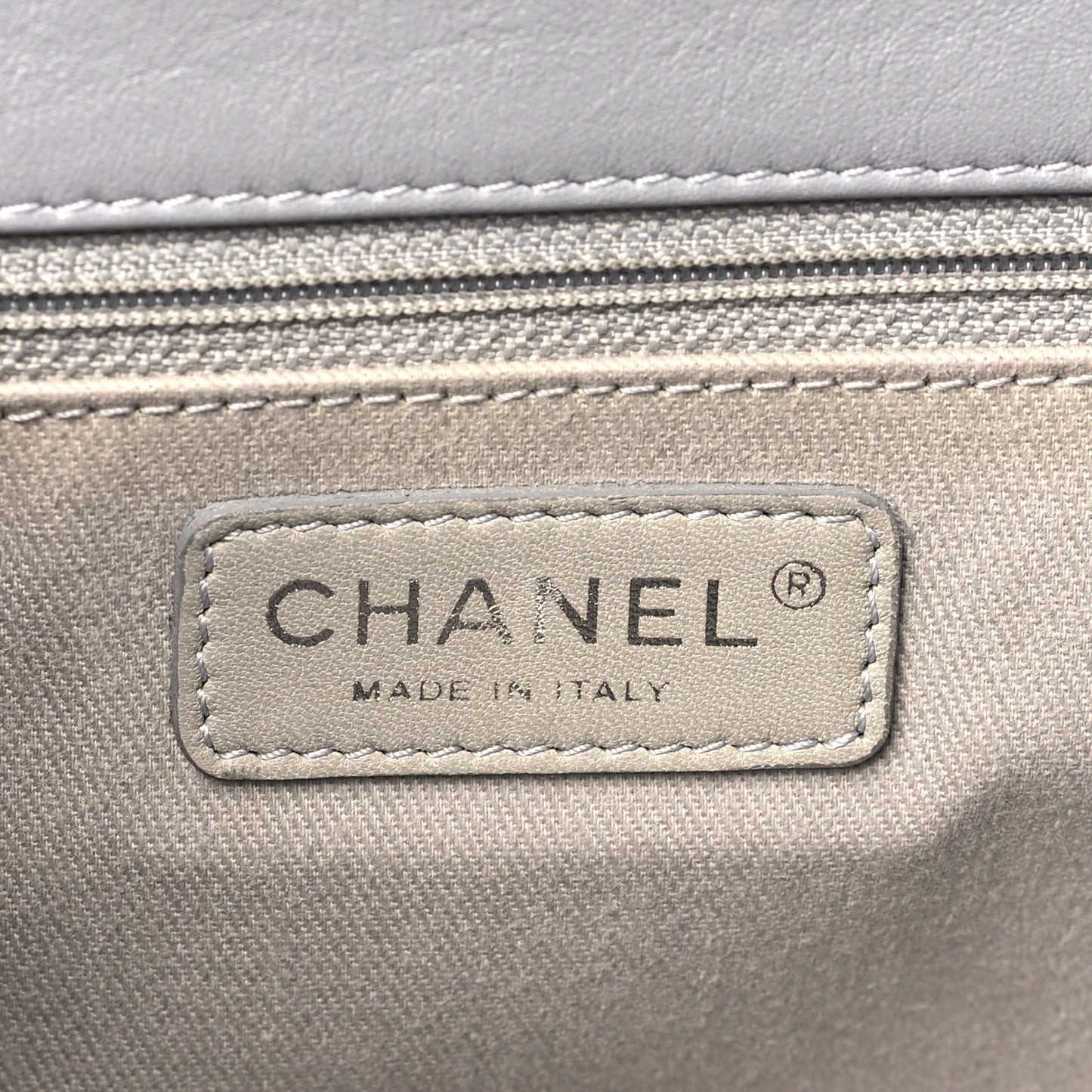 Calfskin Large Country Chic Flap Grey