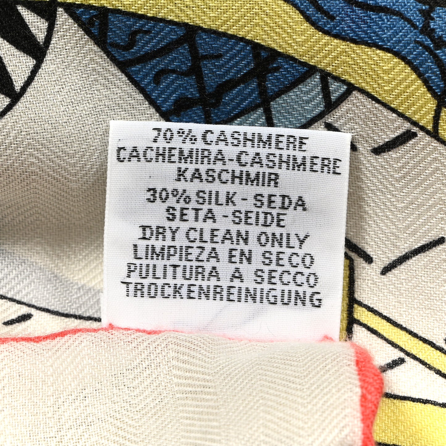 Cashmere Silk Splash Park Shawl 140 White Jaune Multicolor