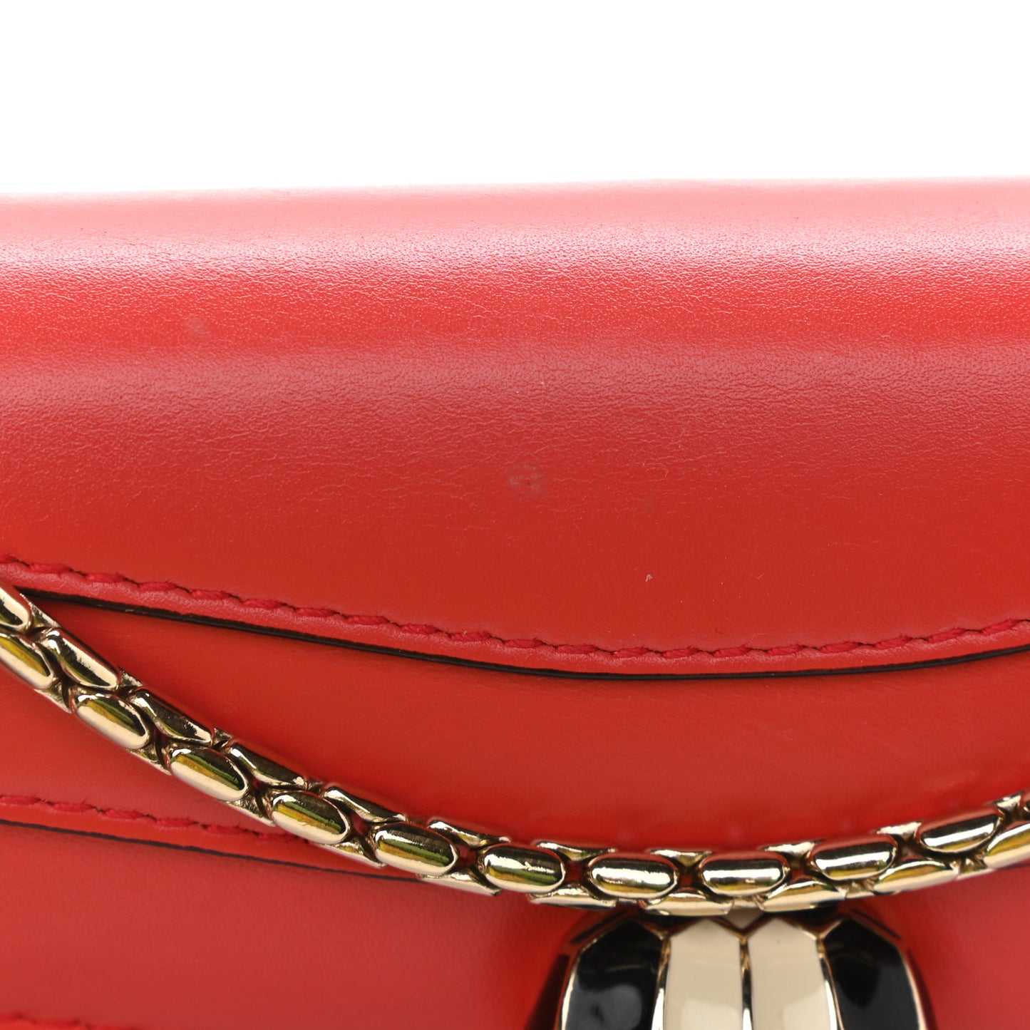 Calfskin Serpenti Forever Flap Clutch Ruby Red
