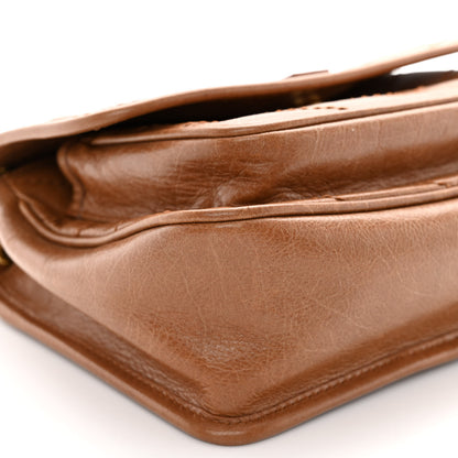 Saint Laurent Crinkled Calfskin Matelasse Monogram Baby Niki Chain Satchel Light Caramel 8 of 10