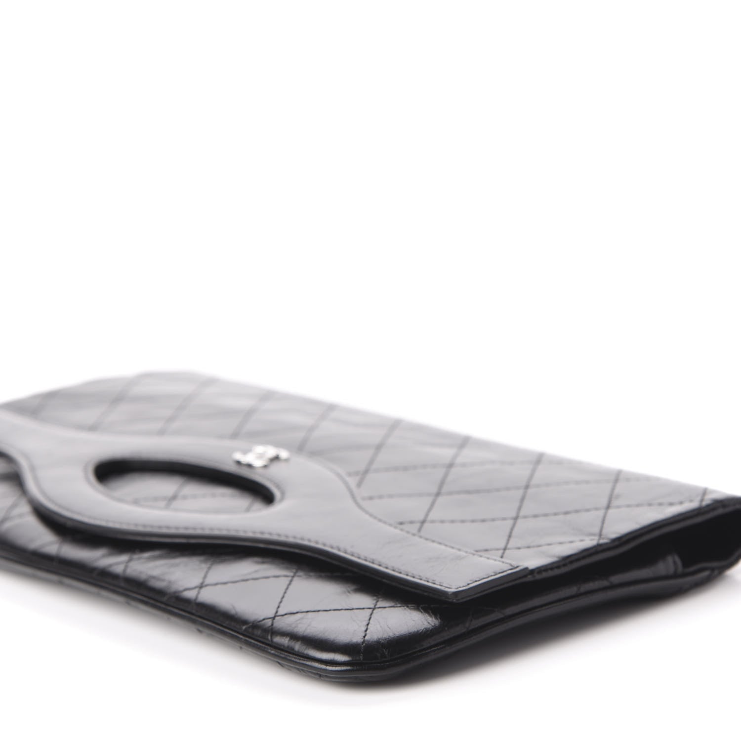 Chanel Shiny Crumpled Calfskin Small 31 Pouch Black 7 of 10