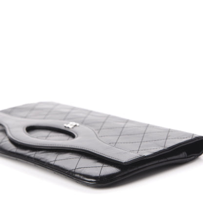 Chanel Shiny Crumpled Calfskin Small 31 Pouch Black 7 of 10