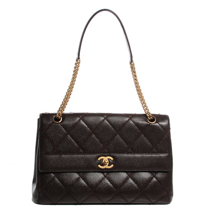 Chanel Caviar Quilted Jumbo Single Flap Bag Brown 1 of 8