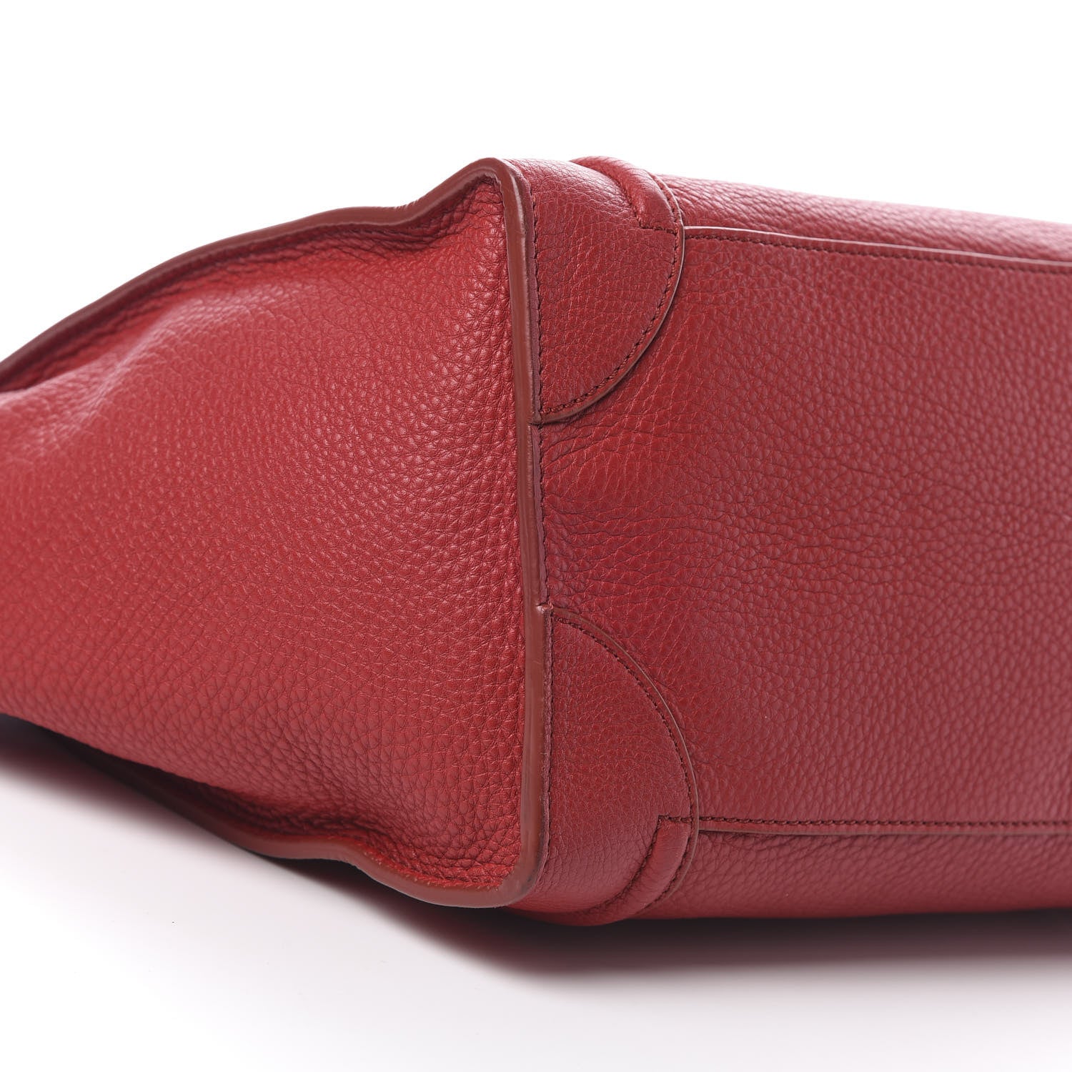 Celine Drummed Calfskin Mini Luggage Red 9 of 11