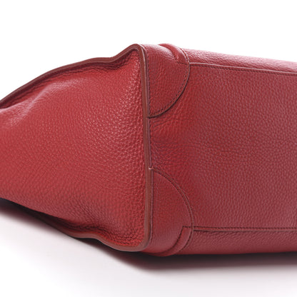 Celine Drummed Calfskin Mini Luggage Red 9 of 11