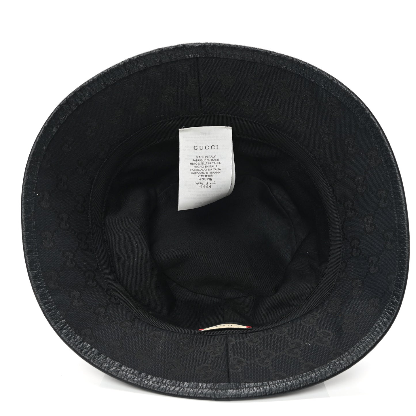 Monogram Textured Dollar Calfskin GG Jago Bucket Hat L Black