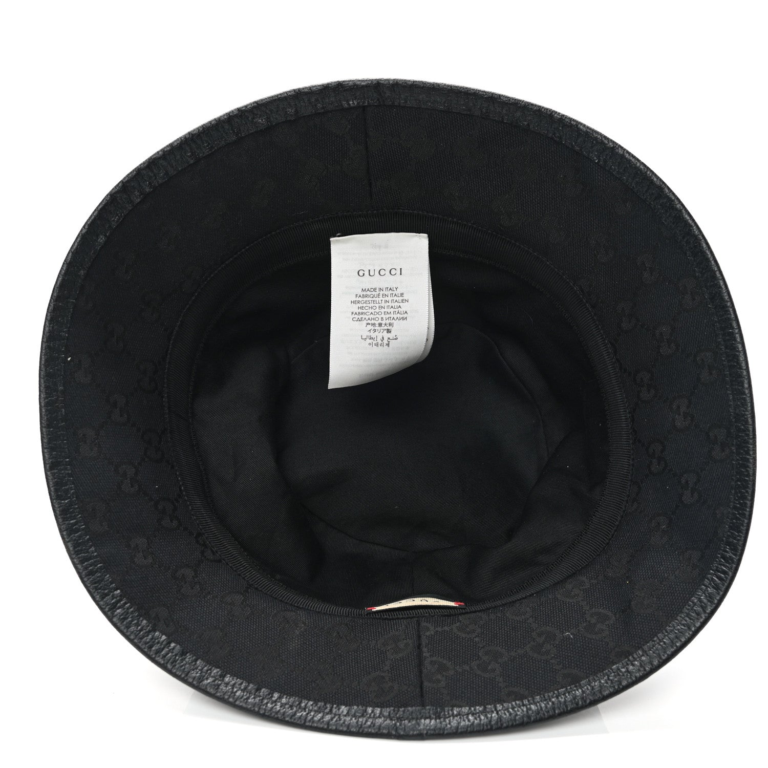 Gucci Monogram Textured Dollar Calfskin GG Jago Bucket Hat L Black 7 of 11
