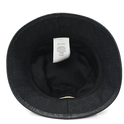 Gucci Monogram Textured Dollar Calfskin GG Jago Bucket Hat L Black 7 of 11