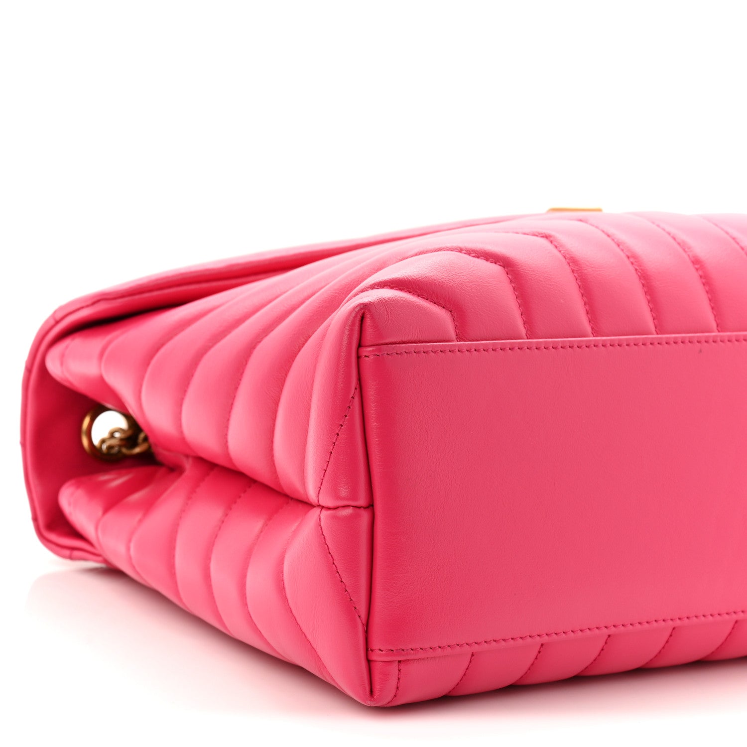 Saint Laurent Calfskin Y Quilted Monogram Medium Loulou Chain Satchel Freesia 9 of 10