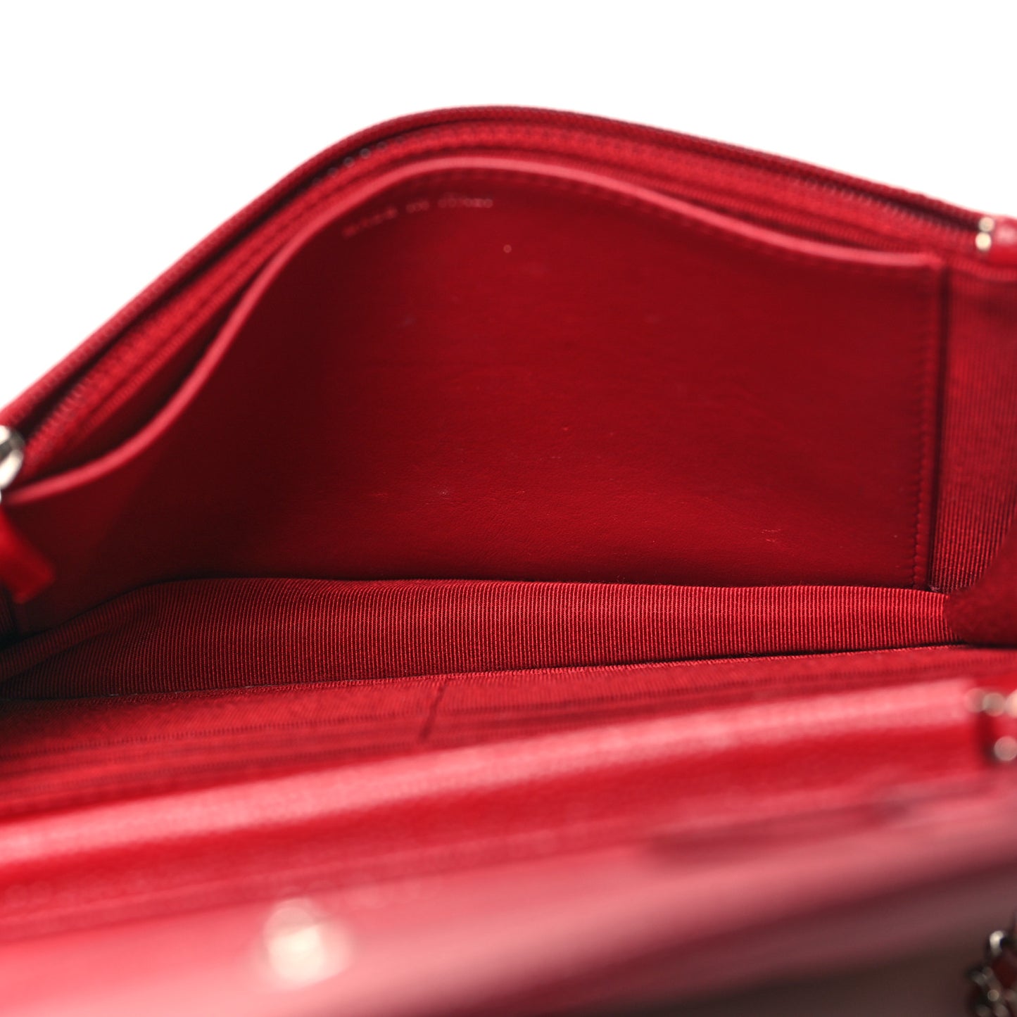 Caviar Quilted Wallet on Chain WOC Red