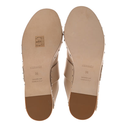 Hermes Calfskin Calya Mules 36 Hetre 5 of 14