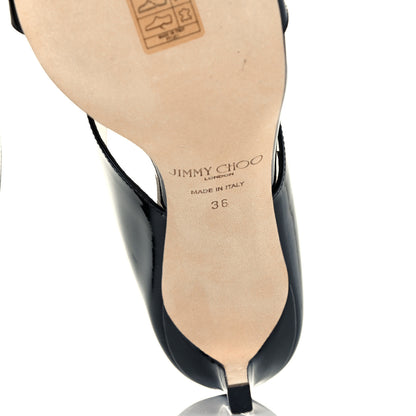 Jimmy Choo Patent Calfskin Sandals 36 Black 8 of 9