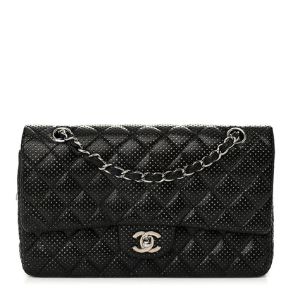 Chanel Lambskin Perforated Medium Double Flap Black 1 of 12