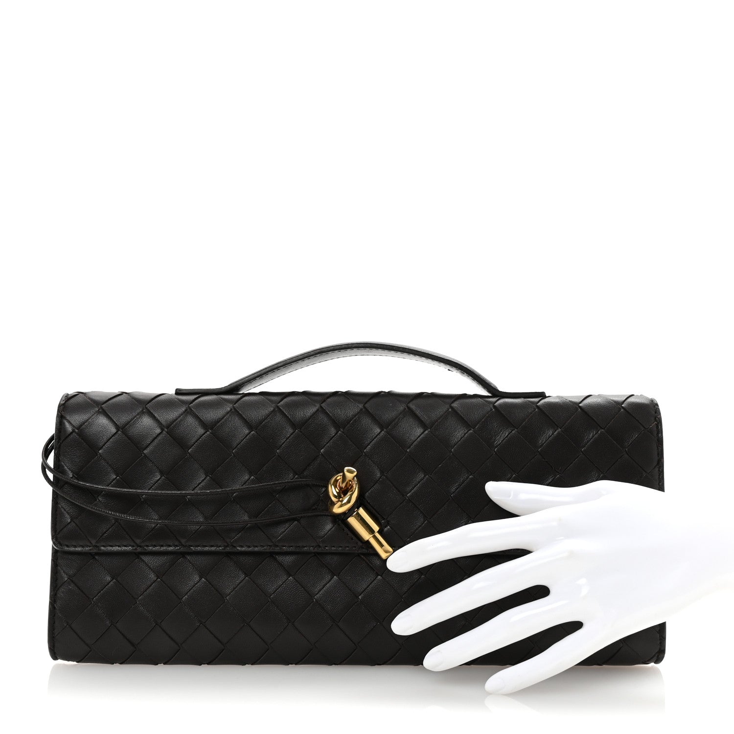 Bottega Veneta Nappa Intrecciato Long Andiamo Top Handle Clutch Fondant 2 of 6
