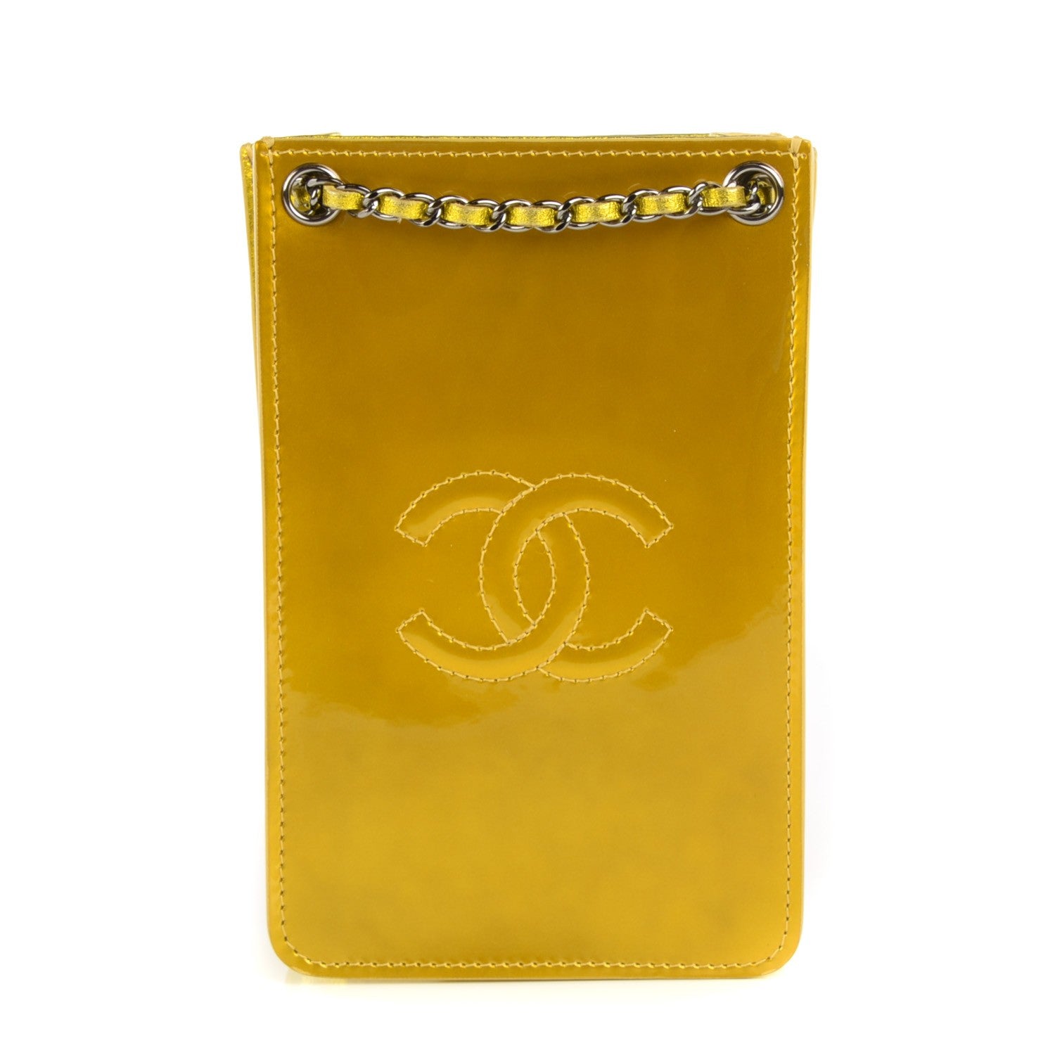 Chanel Patent Crossbody CC Phone Holder Gold 1 of 7