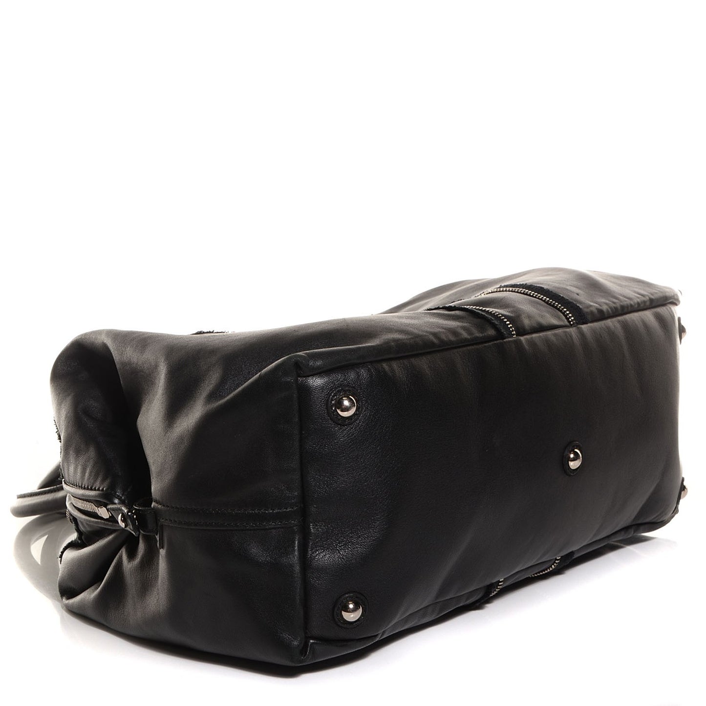 Coated Lambskin Large Easy Y Rock Bag Black