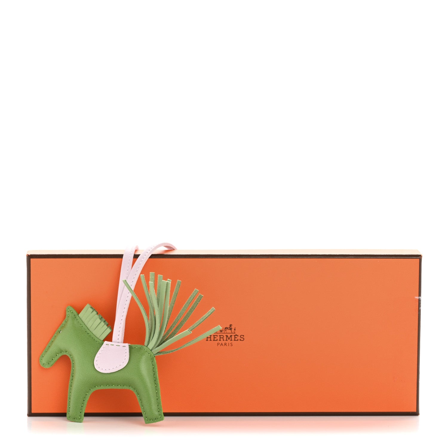 Hermes Milo Lambskin Grigri Rodeo Horse Bag Charm PM Vert Yucca Vert Criquet Mauve Pale 4 of 4