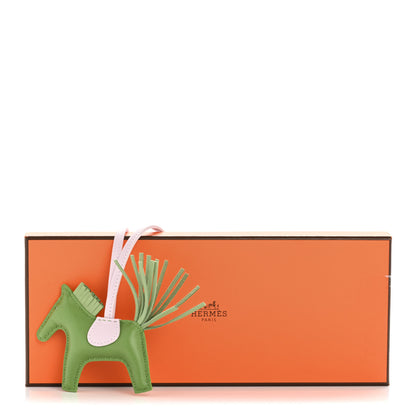 Hermes Milo Lambskin Grigri Rodeo Horse Bag Charm PM Vert Yucca Vert Criquet Mauve Pale 4 of 4