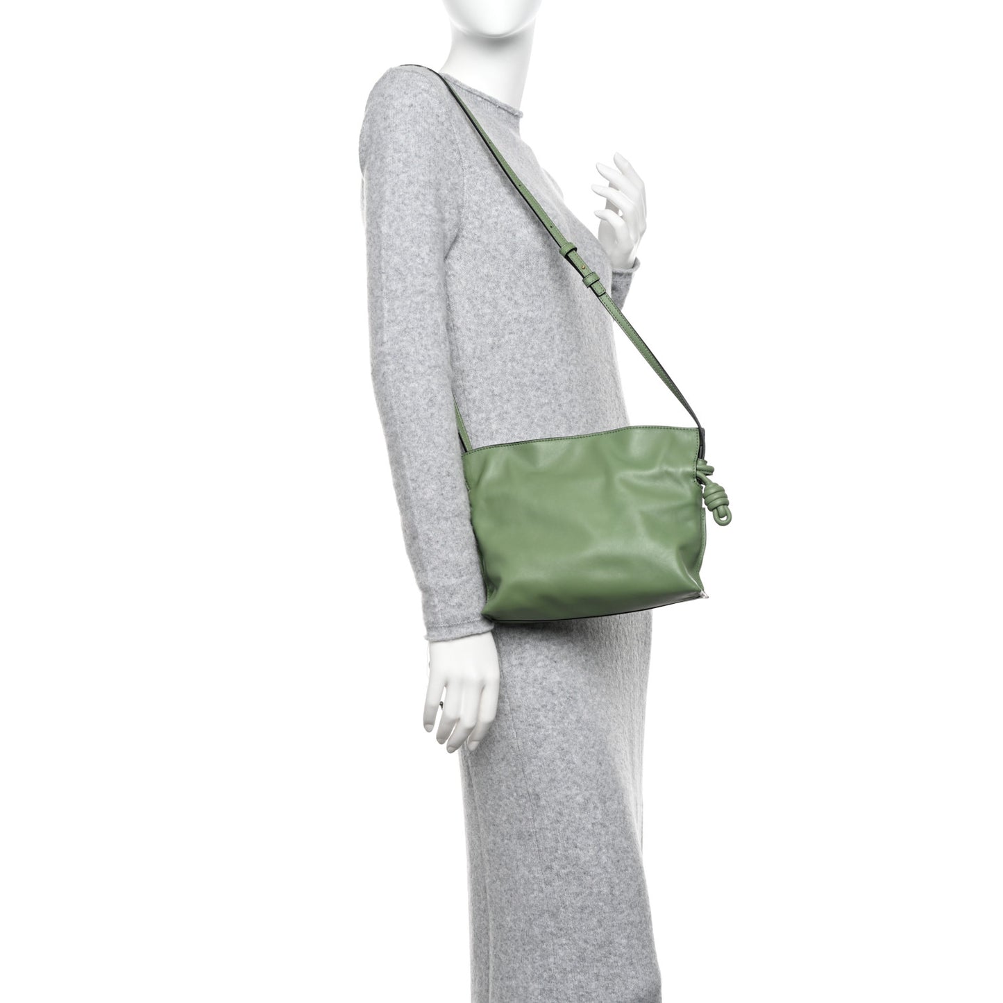 Calfskin Mini Flamenco Knot Clutch Rosemary