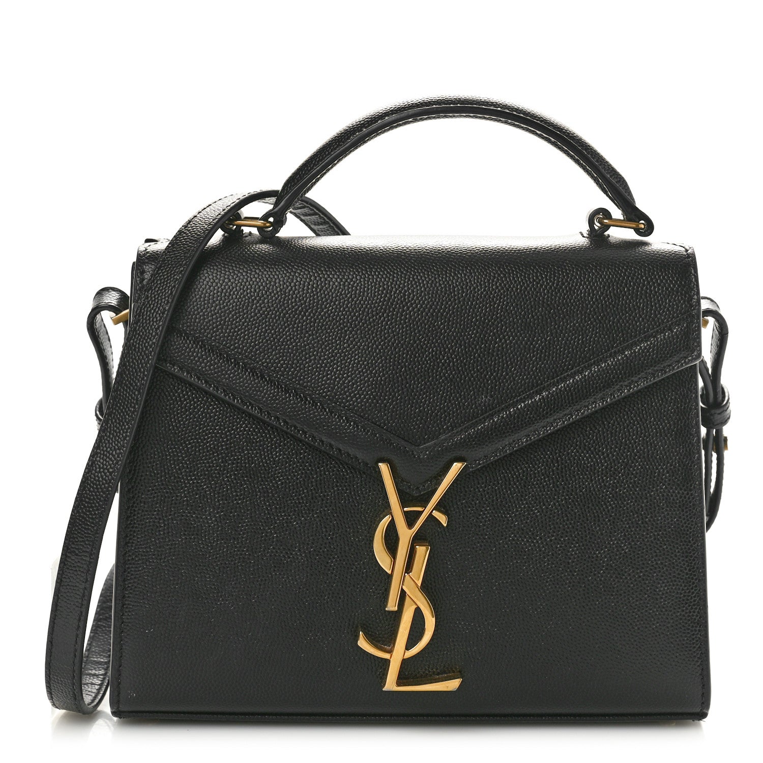 Saint Laurent Grain de Poudre Mini Classic Monogram Cassandra Top Handle Black 1 of 10