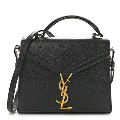 Saint Laurent Grain de Poudre Mini Classic Monogram Cassandra Top Handle Black 1 of 10
