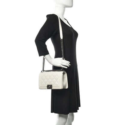 Chanel Calfskin Double Stitch Medium Boy Flap White 2 of 12