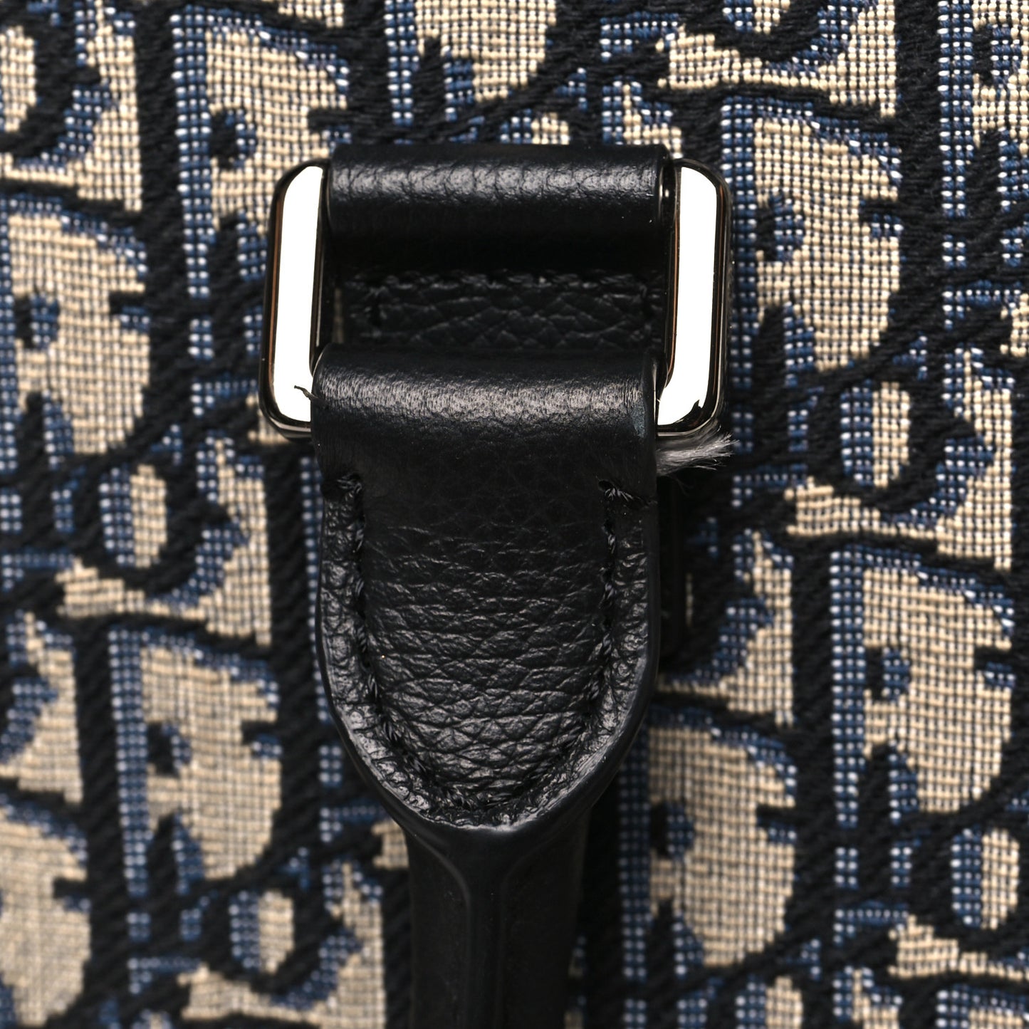 Oblique Saddle Tote Beige Black