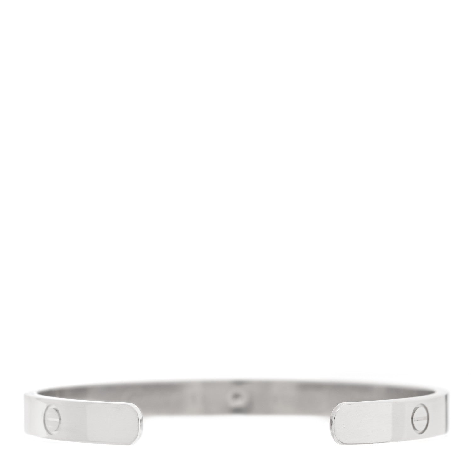 Cartier 18K White Gold 1 Diamond LOVE Cuff Bracelet 18 2 of 4