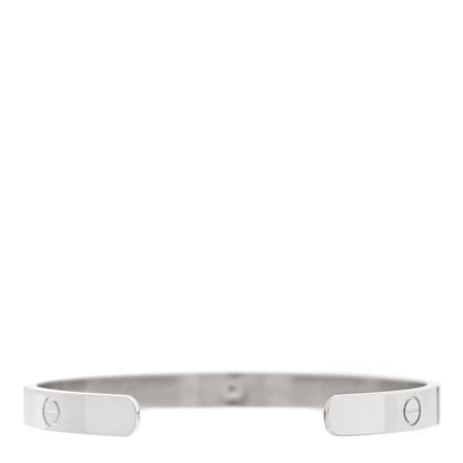 Cartier 18K White Gold 1 Diamond LOVE Cuff Bracelet 18 2 of 4