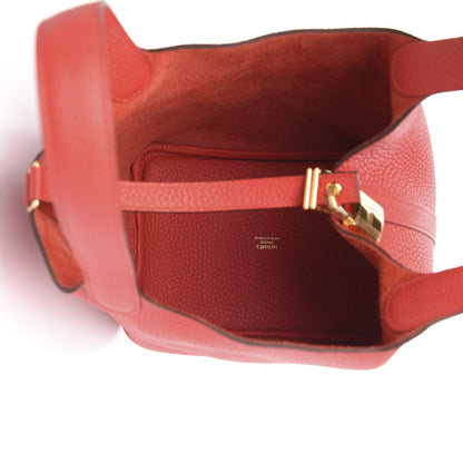 Hermes Taurillon Clemence Picotin Lock 18 PM Rouge Tomate 5 of 10