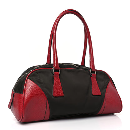 Prada Nylon Cinghiale Bowler Moro Rubino 3 of 11