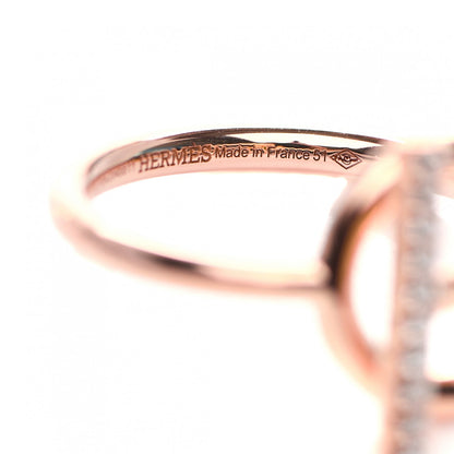 Hermes 18K Rose Gold Diamond PM Echappee Ring 51 5.75 4 of 5