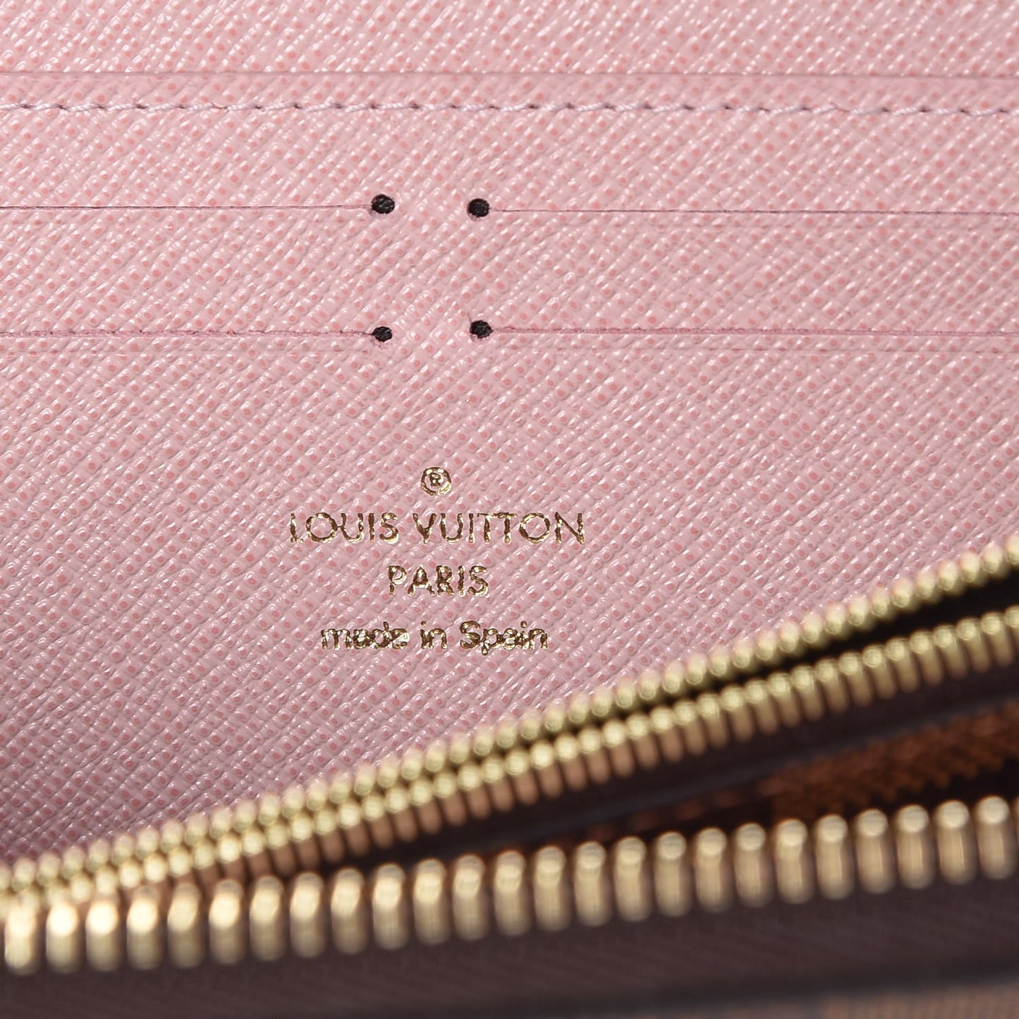Damier Ebene Clemence Wallet Rose Ballerine