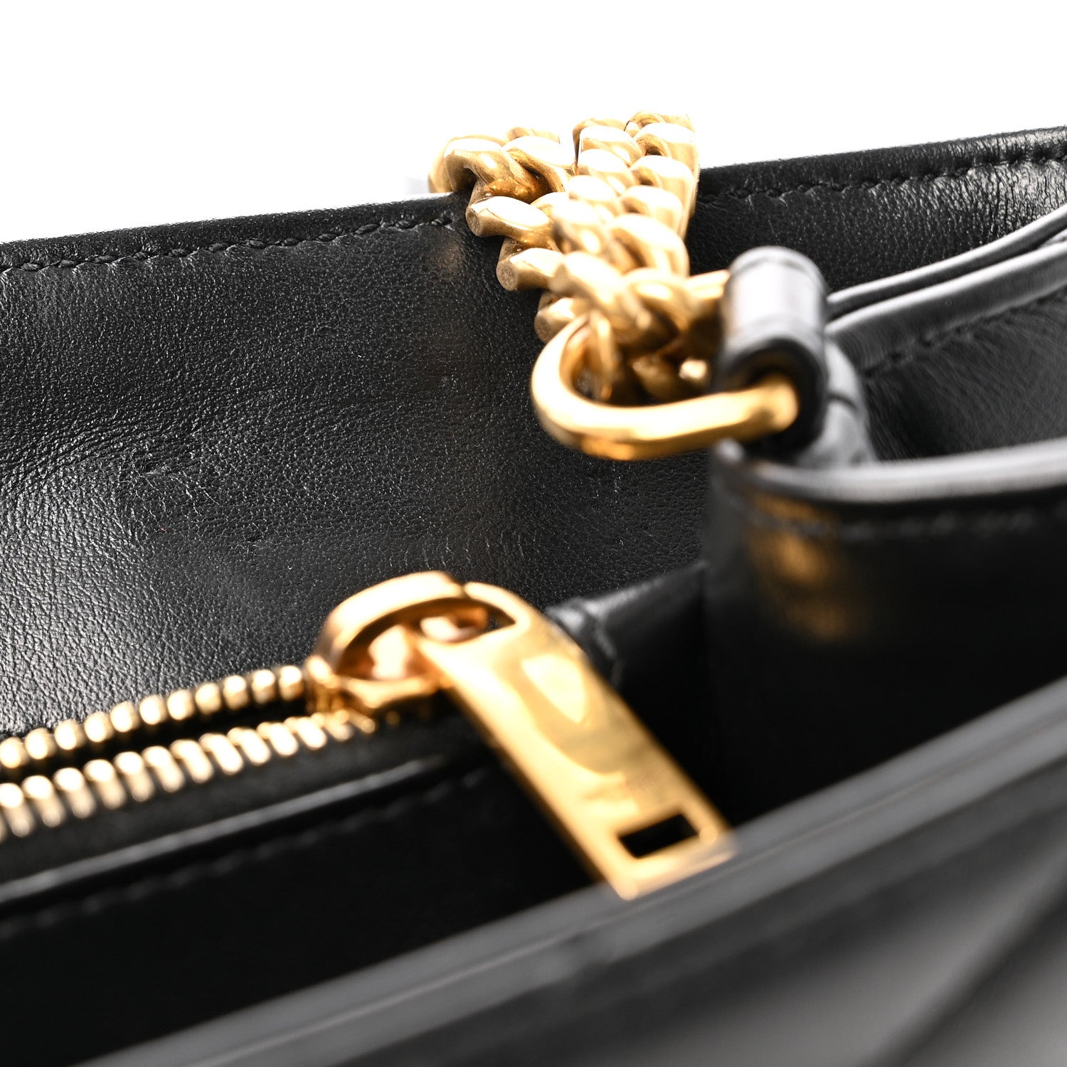 Saint Laurent Calfskin Y Quilted Monogram Medium Loulou Chain Satchel Black 7 of 14