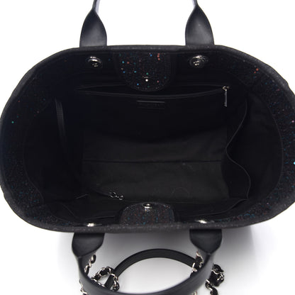Chanel Calfskin Sequin Medium Deauville Tote Black 4 of 10