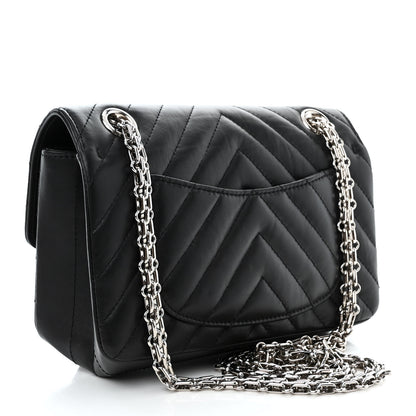 Chanel Aged Calfskin Chevron Quilted 2.55 Reissue Mini Flap Black 3 of 12