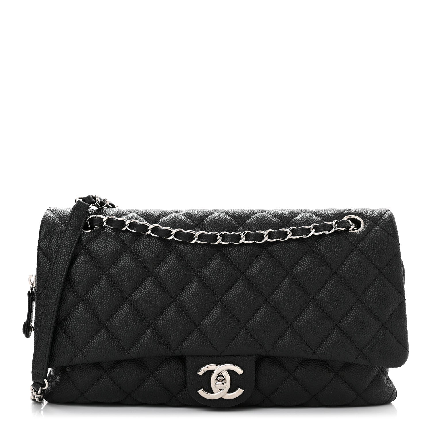 Chanel Caviar Quilted Jumbo Easy Flap Black 1 of 9