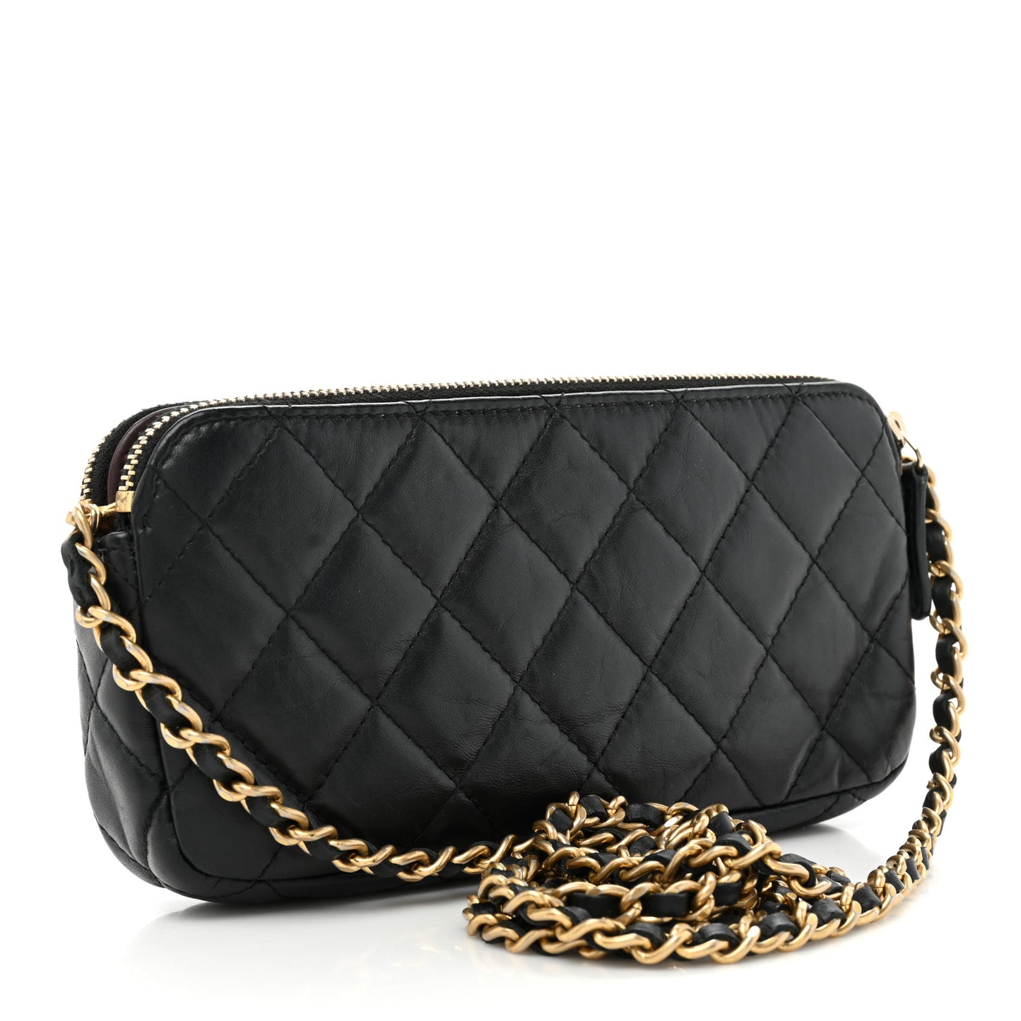 Aged Calfskin Lucky Charms 2.55 Reissue Small Clutch With Chain Black